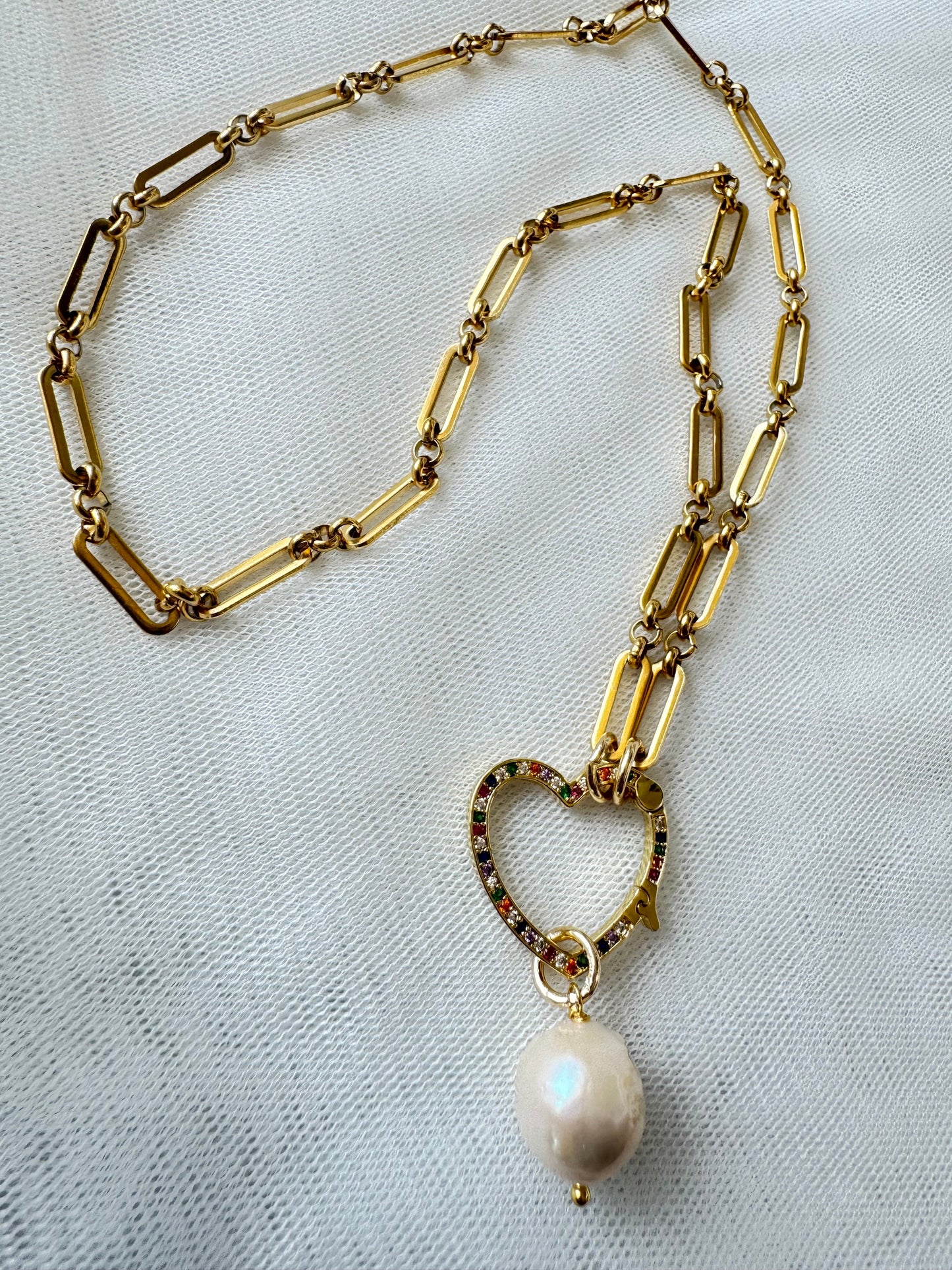 Collana cuore e perla