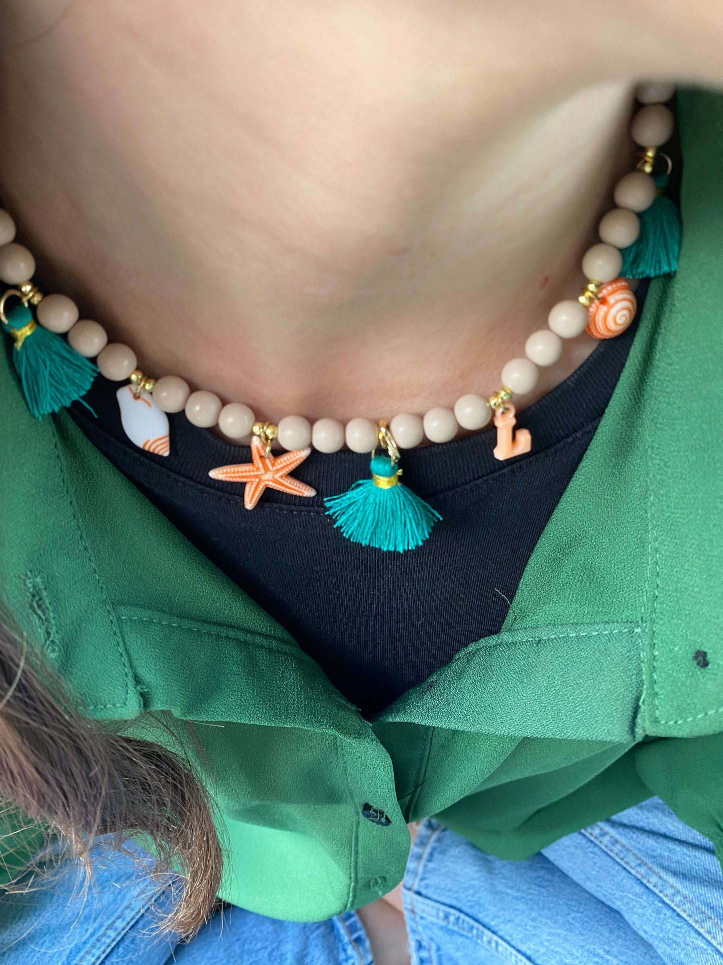 Collana Beage e charm