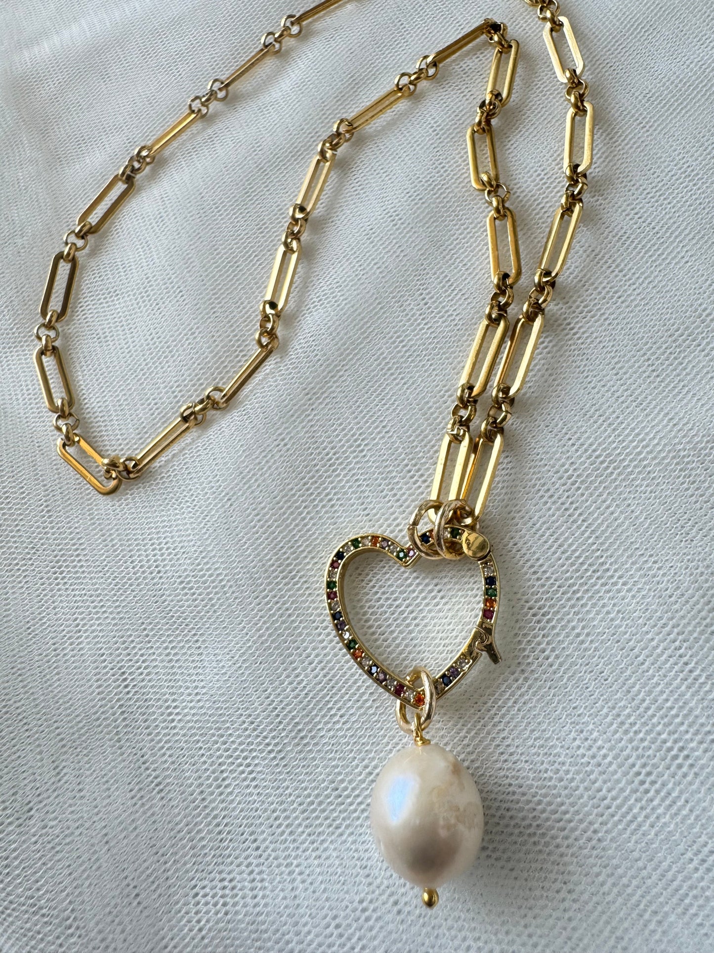 Collana cuore e perla
