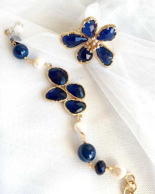 Agata Blu Bracciale e Anello