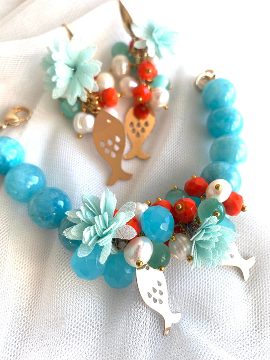 Bracciale e orecchini